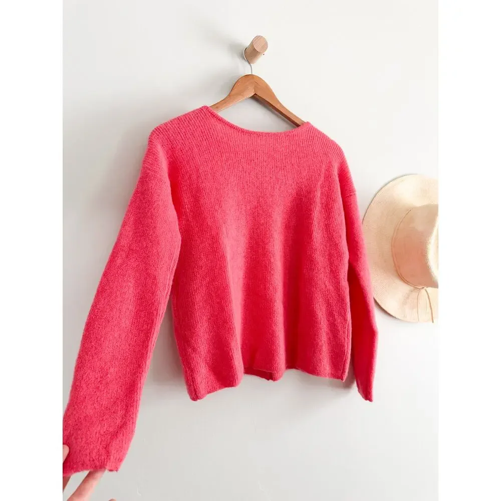 Sezane Gaspard Button-Front Cardigan in Capucine - Picture 9 of 9